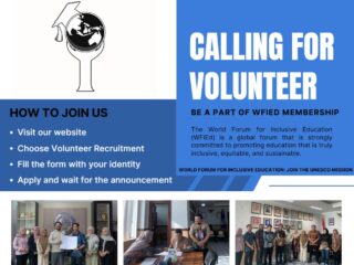 World Forum for Inclusive Education Memberikan Ruang Partisipasi bagi Masyarakat Umum Melalui Program Kerelawanan (Volunteering) yang Terbuka, Inklusif, dan Berdampak.